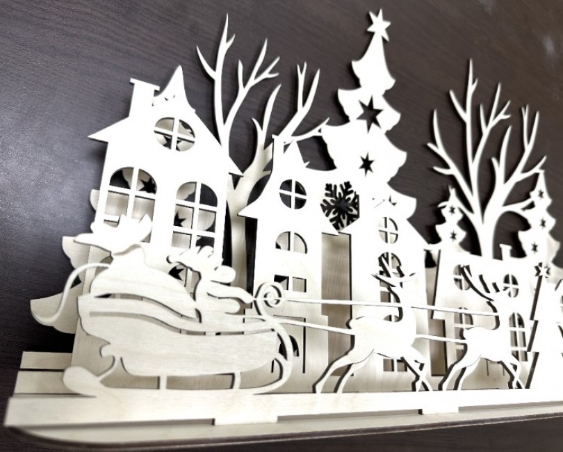 Раскраска деревянная 3-D «Новогодняя сказка» без коробки